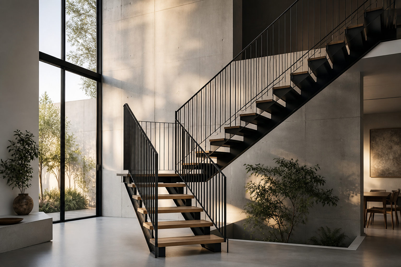Contemporary steel staircase concept